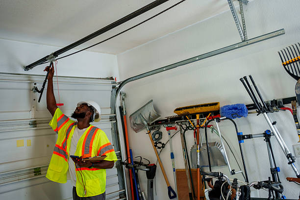 Professional Garage Door Panel Replacement technician working in Richardson, TX